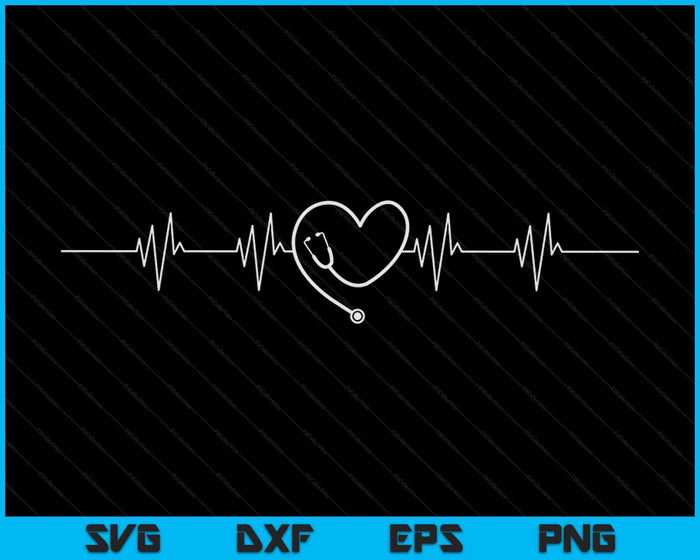 Medical Nursing Stethoscope Nurse Heartbeat SVG PNG Digital Cutting Files