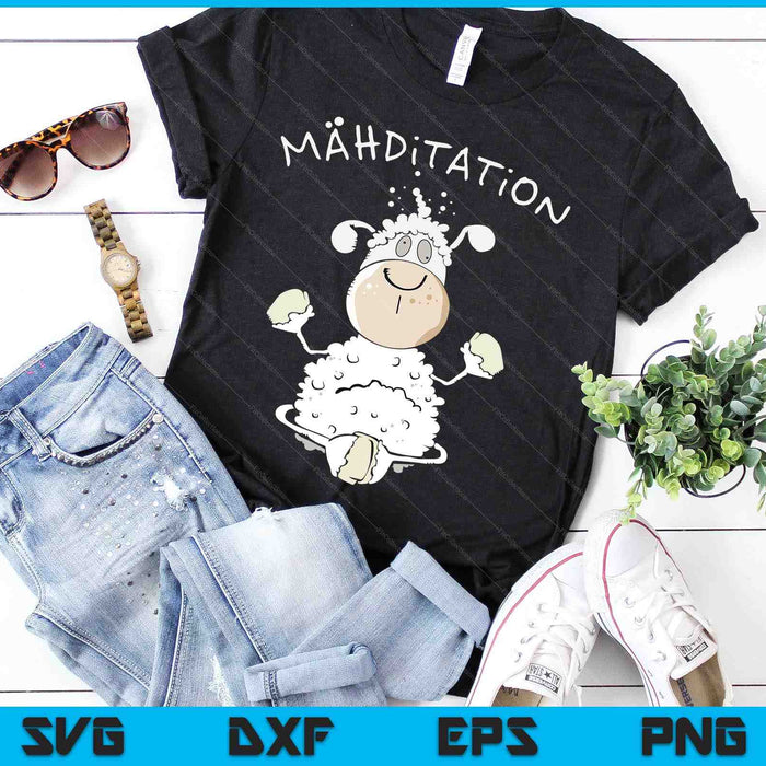 Meditatie schapen ik yoga leuk schaap ik woordspel SVG PNG digitale snijbestanden