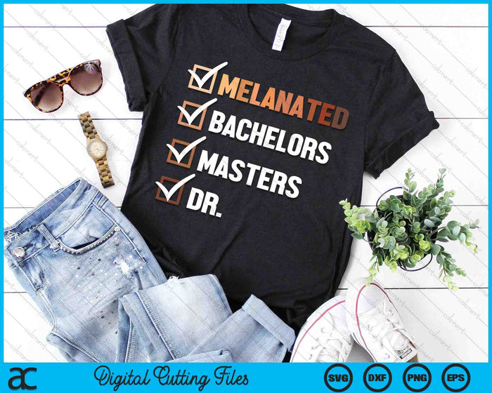 Melanated Doctorate Graduation PhD EdD Bachelor Master Dr SVG PNG Digital Cutting File