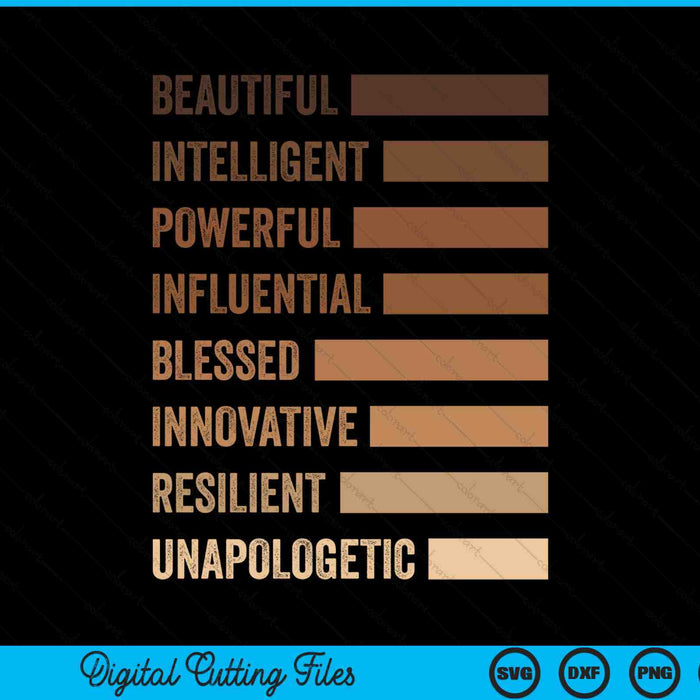 Melanin Black History Month inspiring queen African American SVG cut file