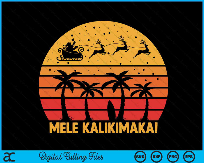 Mele Kalikimaka Retro Hawaiian Christmas Family Vacation SVG PNG Digital Printable Files