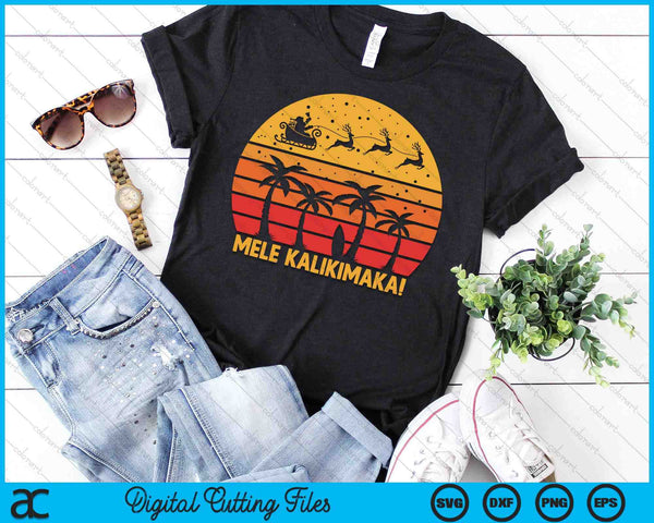 Mele Kalikimaka Retro Hawaiian Christmas Family Vacation SVG PNG Digital Printable Files