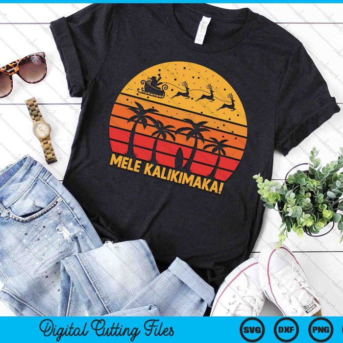 Mele Kalikimaka Retro Hawaiian Christmas Family Vacation SVG PNG Digital Printable Files