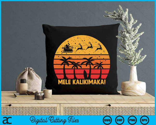 Mele Kalikimaka Retro Hawaiian Christmas Family Vacation SVG PNG Digital Printable Files