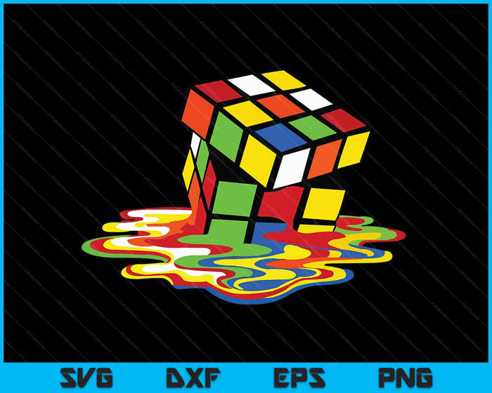 Melting Cube Divertido Rubik Rubix Rubics Player Cube SVG PNG Archivos de corte digital