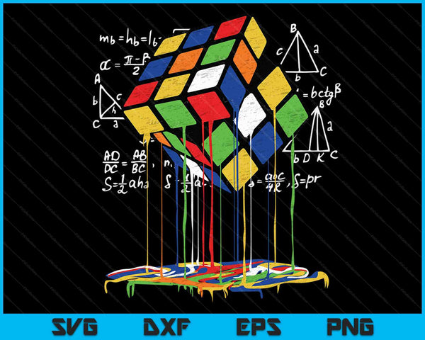 Smeltende kubus Speed ​​Cubing Vintage puzzel jeugd wiskunde SVG PNG digitale snijbestanden