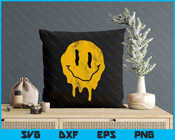 Melting Smile Face Smiling Melted Dripping Cute Happy SVG PNG Digital Printable Files