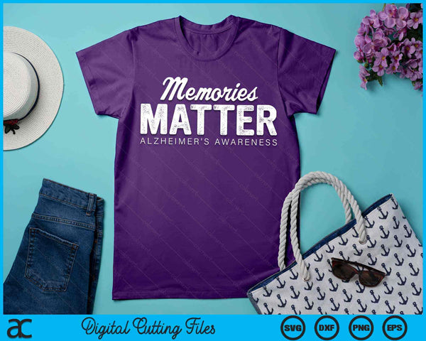 Memories Matter Wear Purple Alzheimer's Awareness Gifts SVG PNG Digital Cutting Files