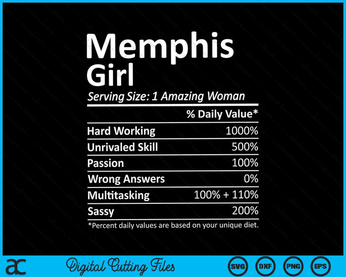 Memphis Girl TN Tennessee Funny City Home Roots SVG PNG Archivos de corte digital