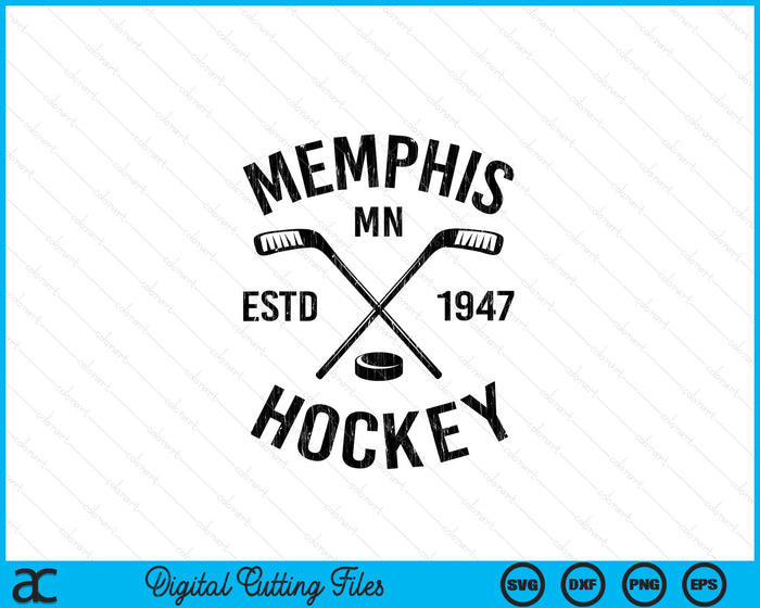 Memphis Minnesota Ice Hockey Sticks Vintage Gift SVG PNG Digital Cutting Files