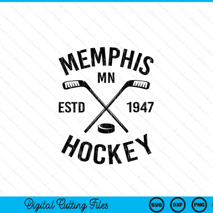Memphis Minnesota ice hockey sticks vintage SVG PNG cut file for Cricut
