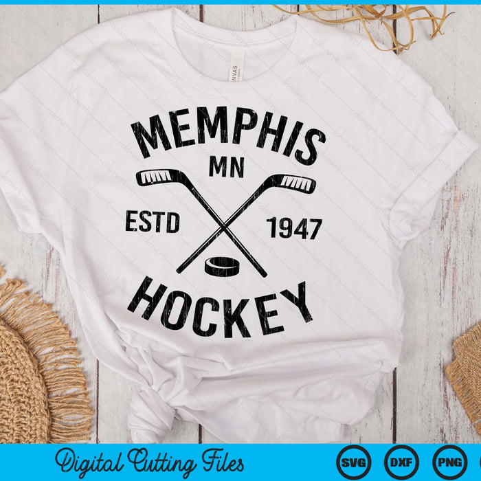 Memphis Minnesota Ice Hockey Sticks Vintage Gift SVG PNG Digital Cutting Files
