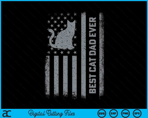 Men's Cat Dad US Flag Kitty Dad Christmas Fathers Day SVG PNG Digital Cutting File