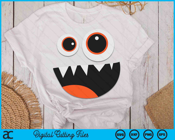 Men's Women's Cute Monster Face Costume Halloween SVG PNG Digital Cutting Files