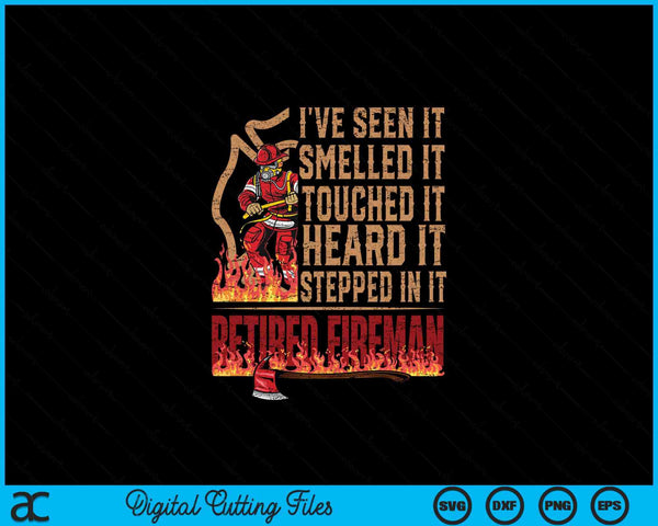 Mens Retired Fireman Firefighter Axe Fire SVG PNG Digital Printable Files