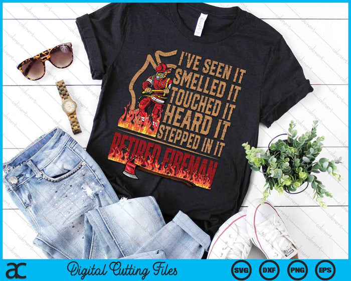 Mens Retired Fireman Firefighter Axe Fire SVG PNG Digital Printable Files