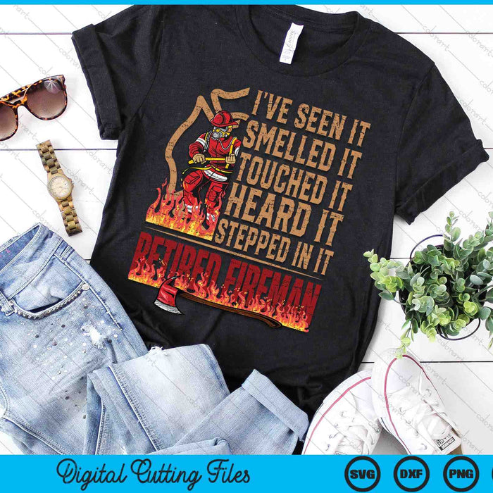 Mens Retired Fireman Firefighter Axe Fire SVG PNG Digital Printable Files