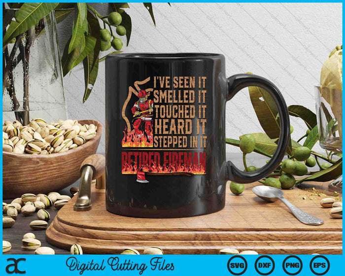 Mens Retired Fireman Firefighter Axe Fire SVG PNG Digital Printable Files