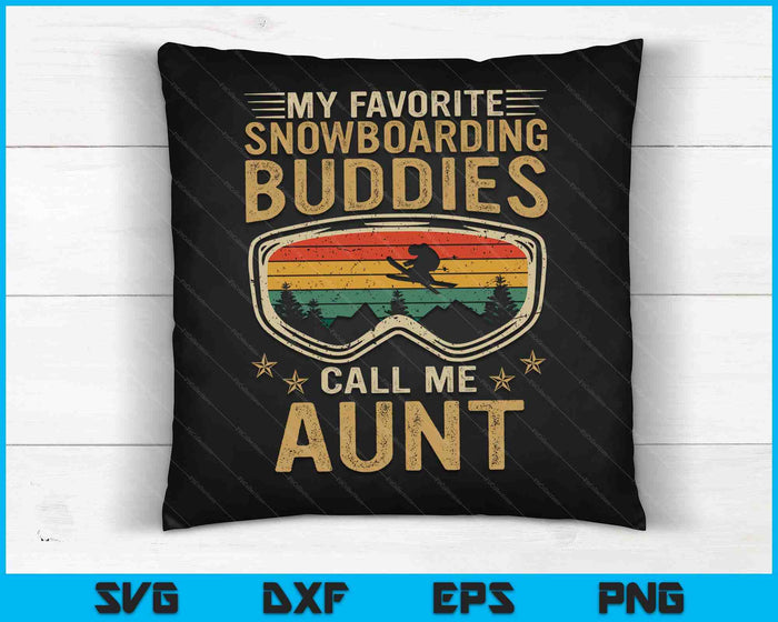 Mens Snowboard Mijn favoriete snowboardvrienden noemen me tante SVG PNG digitale snijbestanden
