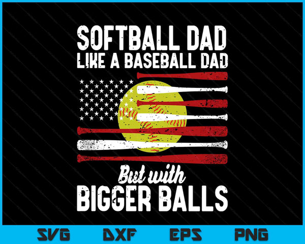 Mens softball dad like a baseball dad definition on back SVG cut file