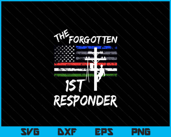 Mens The Forgotten First Responder Tribute To Electrical Lineman SVG PNG Digital Cutting Files