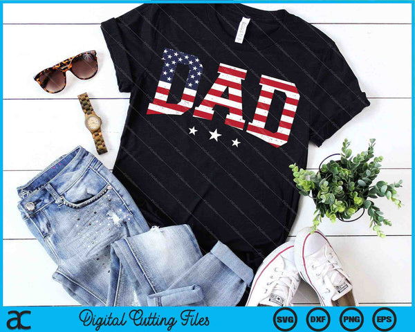 Men's USA Patriotic Dad 4th Of July SVG PNG Digital Cutting Files - on a t-shirt