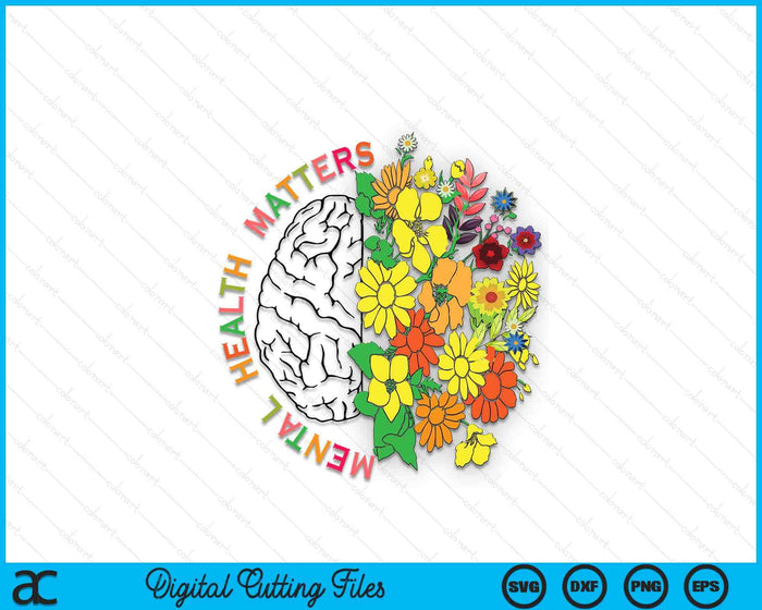 Mental Health Matters Gift Human Brain Illness Awareness SVG PNG Cutting Printable Files