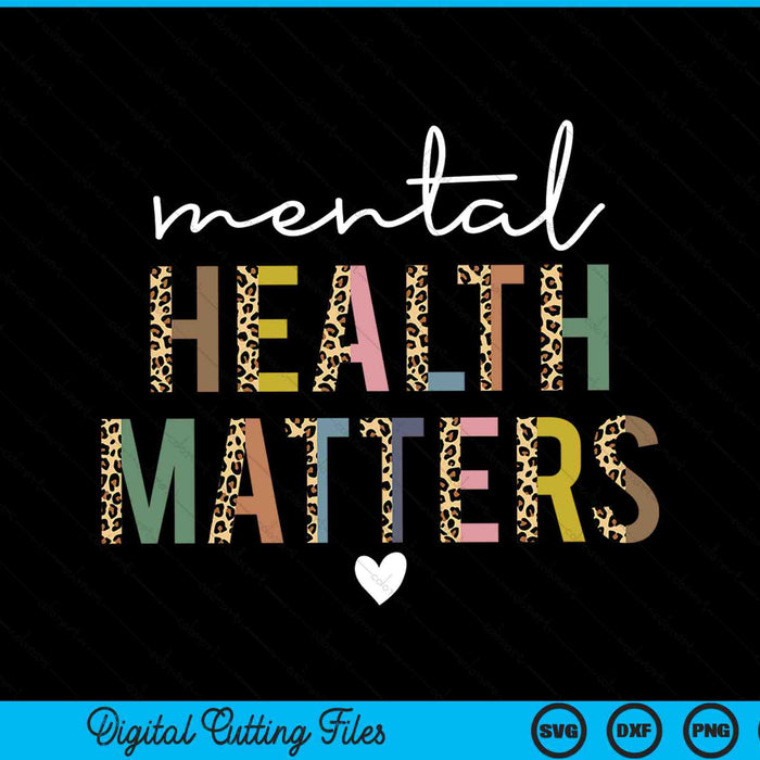 Mental health matters human brain illness awareness leopard SVG cut file