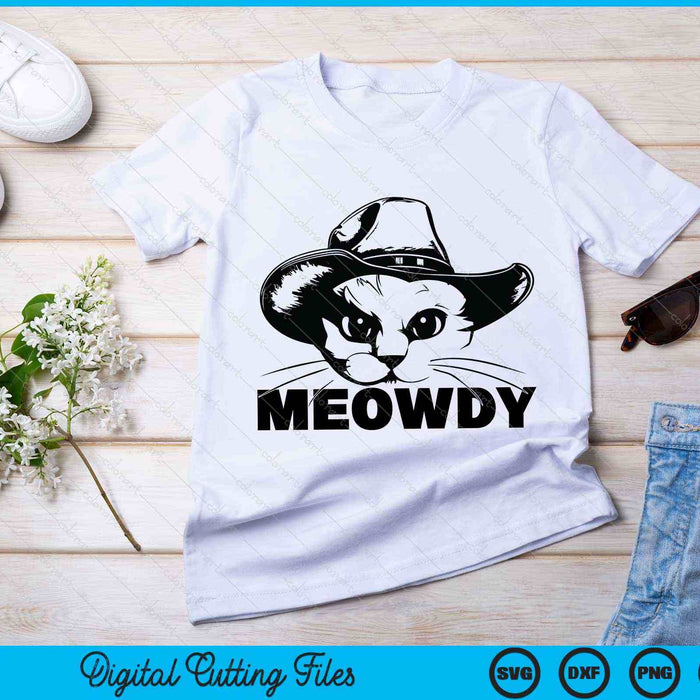 Meowdy Funny Mashup Between Meow and Howdy SVG PNG Cutting Printable Files