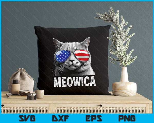 Meowica Cat 4th Of July Merica USA American Flag SVG PNG Digital Printable Files