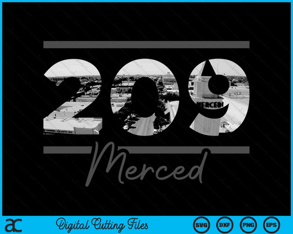 Merced 209 Area Code Skyline California Vintage SVG PNG Digital Cutting Files