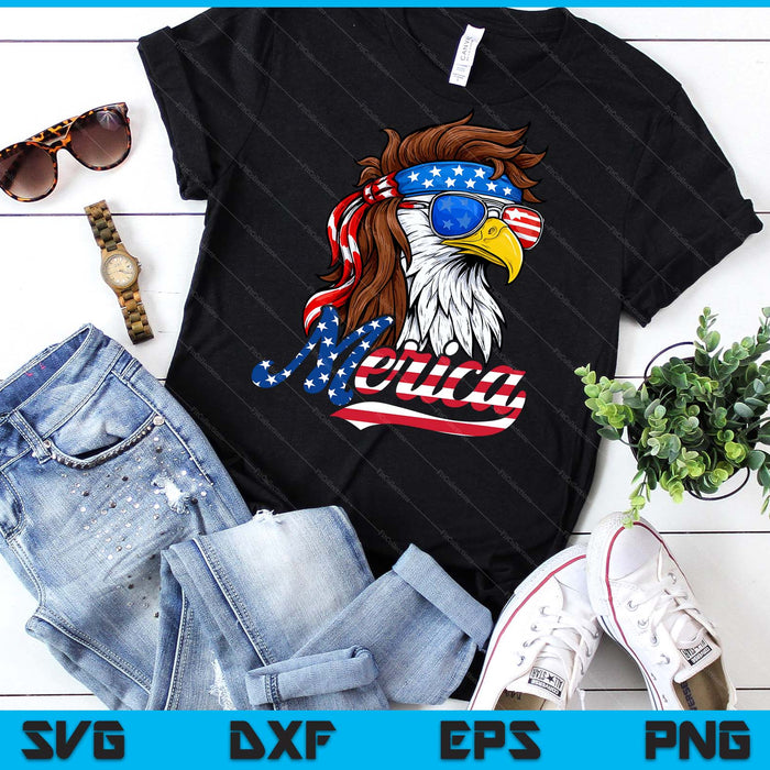 Merica Patriotic USA Eagle Of Freedom 4th Of July SVG PNG Digital Printable Files
