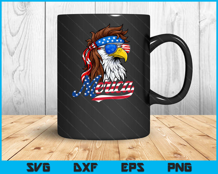 Merica Patriotic USA Eagle Of Freedom 4th Of July SVG PNG Digital Printable Files