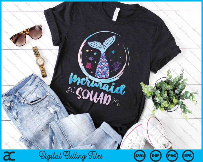 Mermaid Birthday Squad Party Girls Women Mermaid SVG PNG Digital Printable Files