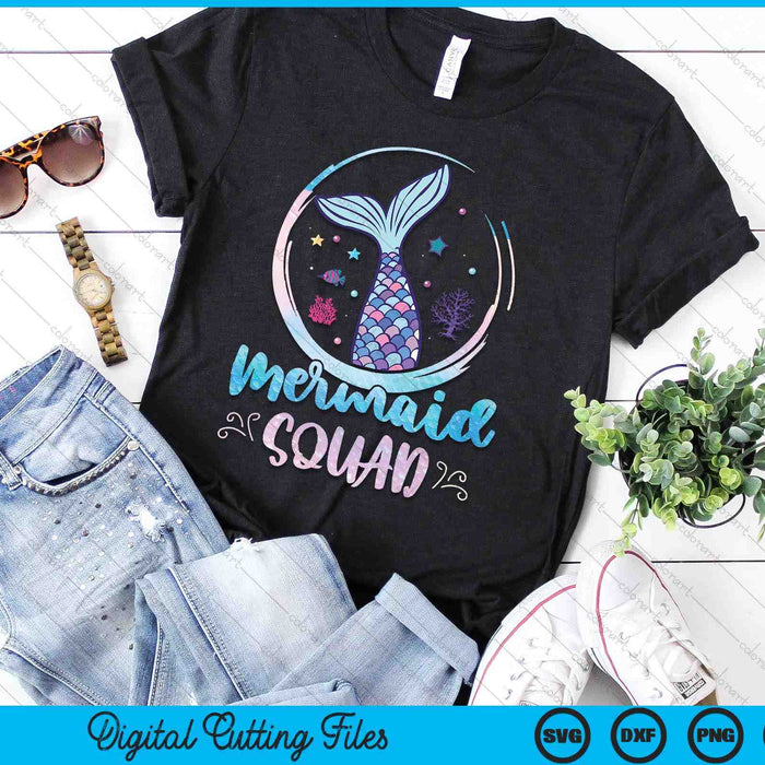 Mermaid Birthday Squad Party Girls Women Mermaid SVG PNG Digital Printable Files