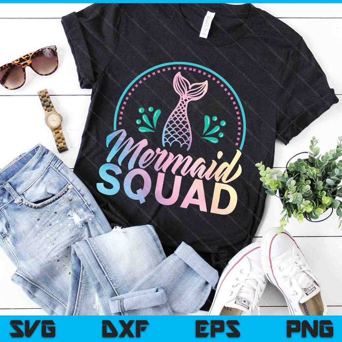 Mermaid Birthday Squad Party SVG PNG Digital Cutting Files