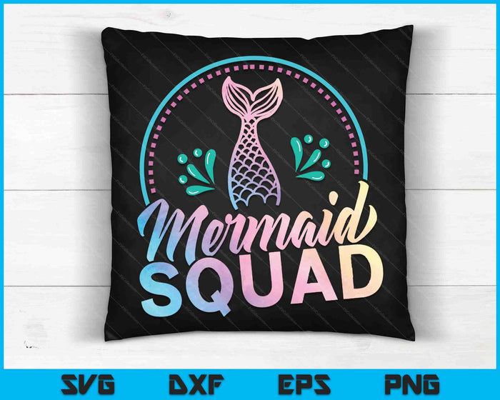Mermaid Birthday Squad Party SVG PNG Digital Cutting Files