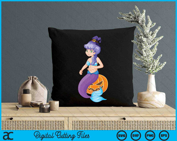 Mermaid Halloween Mermaid Pumpkin Gift Mermaid Halloween SVG PNG Digital Cutting File