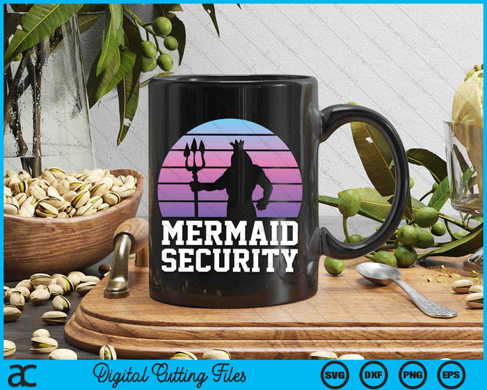 Mermaid Security Vintage SVG PNG Digital Cutting Files