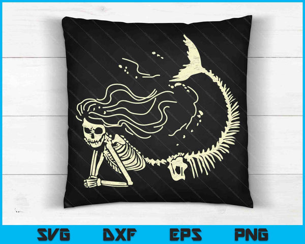Mermaid Skeleton Cute Halloween Costume SVG PNG Digital Cutting Files