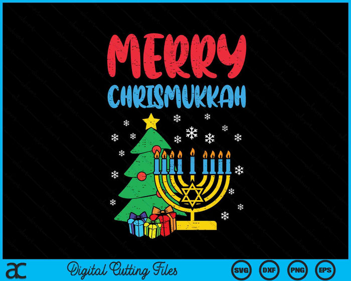 Merry Chrismukkah Christmas Cool Xmas Pajama Hanukkah Jewish SVG PNG Digital Printable Files