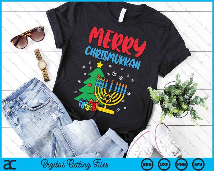 Merry Chrismukkah Christmas Cool Xmas Pajama Hanukkah Jewish SVG PNG Digital Printable Files