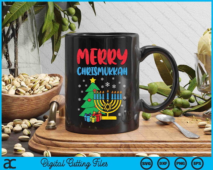 Merry Chrismukkah Christmas Cool Xmas Pajama Hanukkah Jewish SVG PNG Digital Printable Files