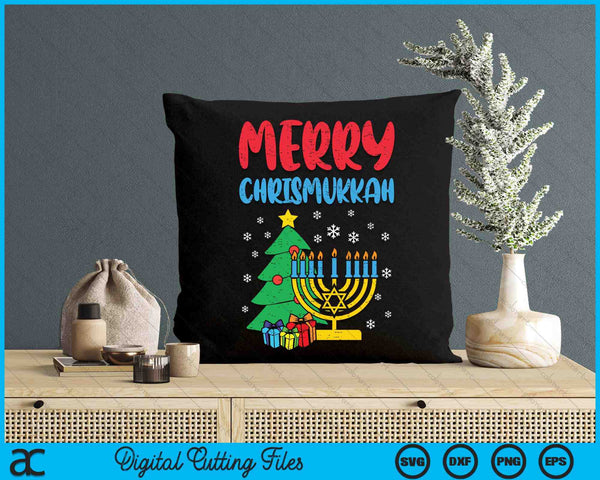 Merry Chrismukkah Christmas Cool Xmas Pajama Hanukkah Jewish SVG PNG Digital Printable Files