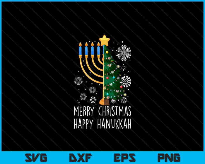 Merry Chrismukkah Happy Christmas Hanukkah SVG PNG Digital Printable Files