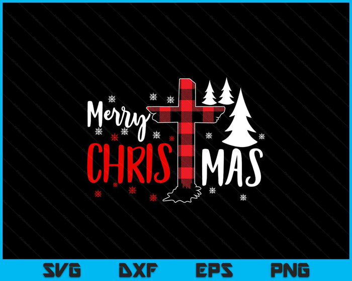 Merry Christmas Christians Buffalo Plaid SVG PNG Digital Printable Files