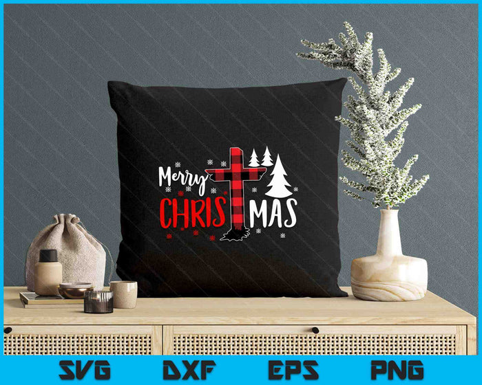 Merry Christmas Christians Buffalo Plaid SVG PNG Digital Printable Files