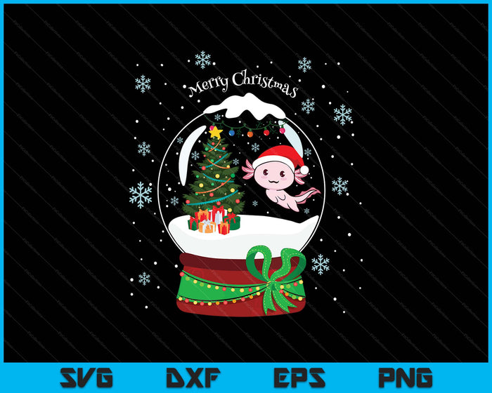 Merry Christmas For Girls Boys Cute Kawaii Axolotl Christmas SVG PNG Digital Printable Files