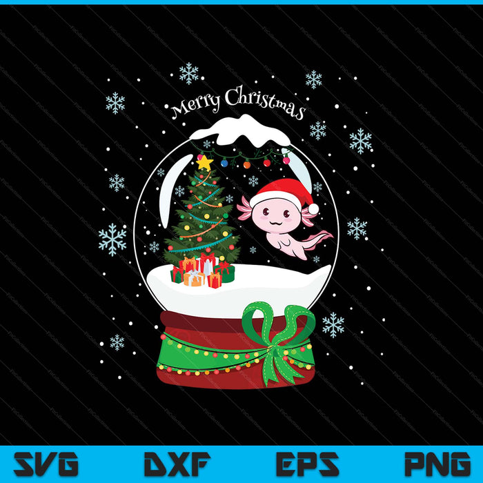 Merry Christmas For Girls Boys Cute Kawaii Axolotl Christmas SVG PNG Digital Printable Files