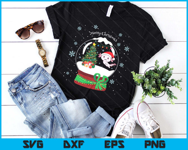 Merry Christmas For Girls Boys Cute Kawaii Axolotl Christmas SVG PNG Digital Printable Files